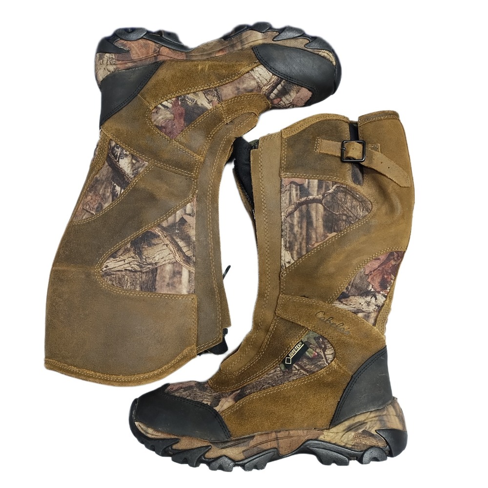 Cabela's Gore-Tex Hunting Boots Mens Size 8M Multi Camouflage Mid Calf Zip Up